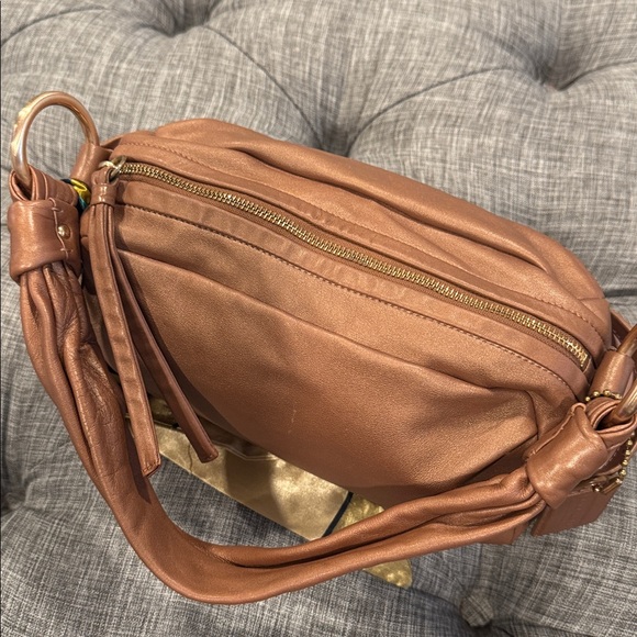 Coach Bag Parker Pleated Brown Metallic Soft Leather Shoulder Bag - Picture 10 of 16